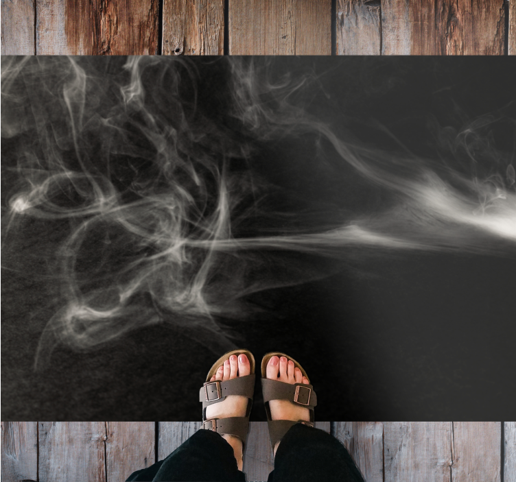 Smoke Swirls Effect modern vinyl rug - TenStickers