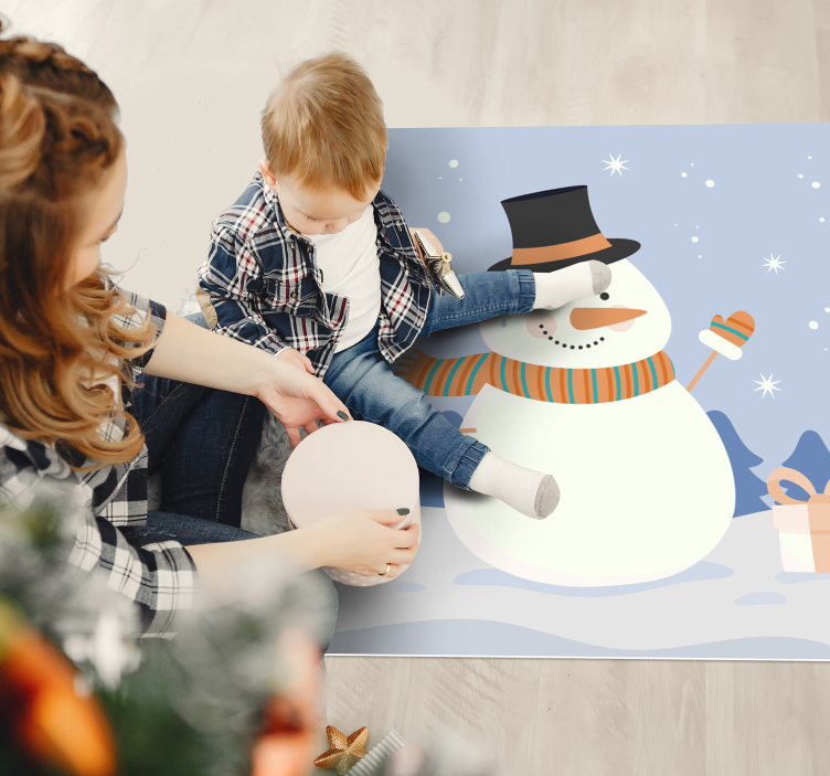 Snow man  Christmas tree mat - TenStickers