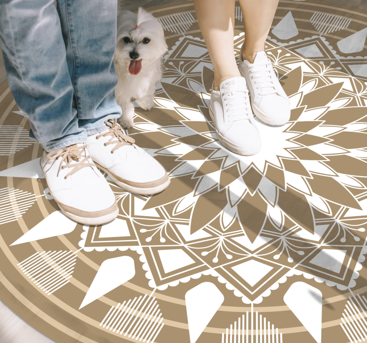 Sophisticated geometry mandala vinyl rug - TenStickers