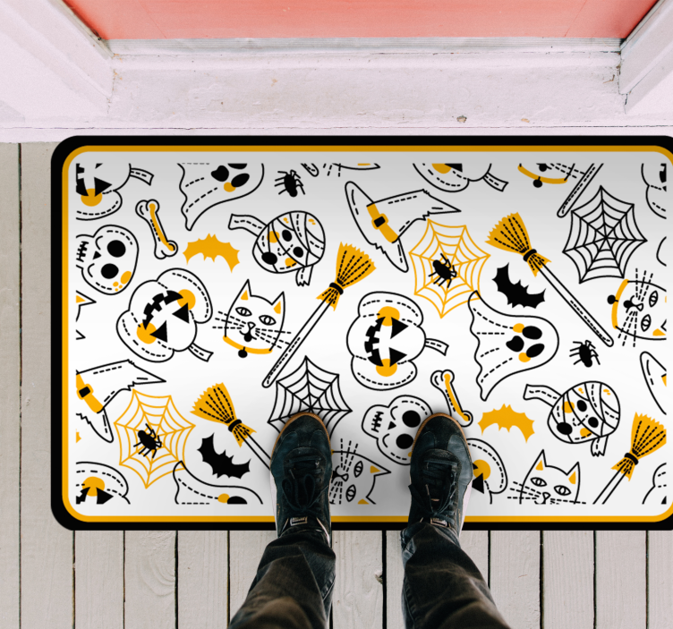 Spooky Festive Motifs halloween vinyl rug - TenStickers