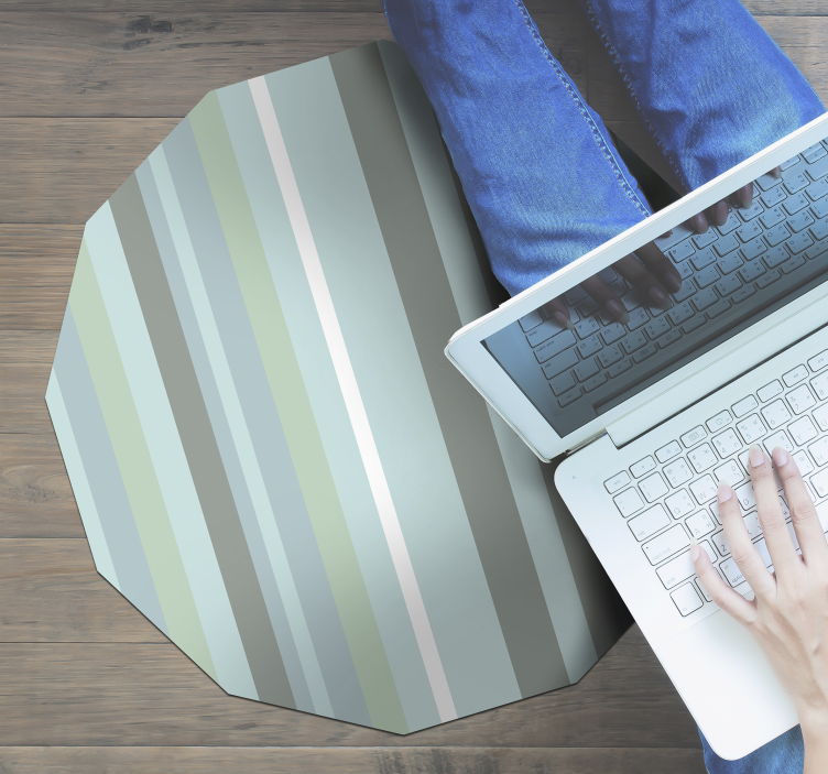 Striped Octagon striped vinyl rug - TenStickers