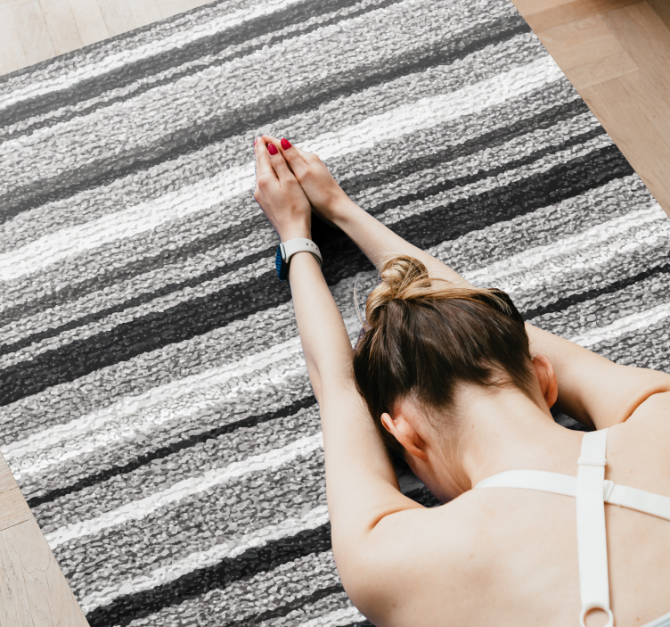 Striped Textured Surface striped vinyl rug - TenStickers