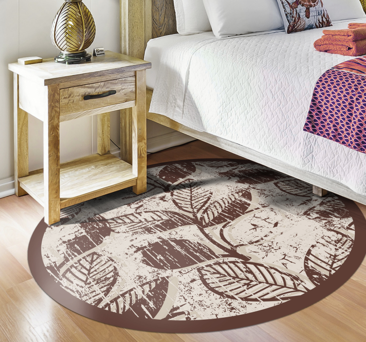 Stylish Leaf Patterns nature vinyl rug - TenStickers