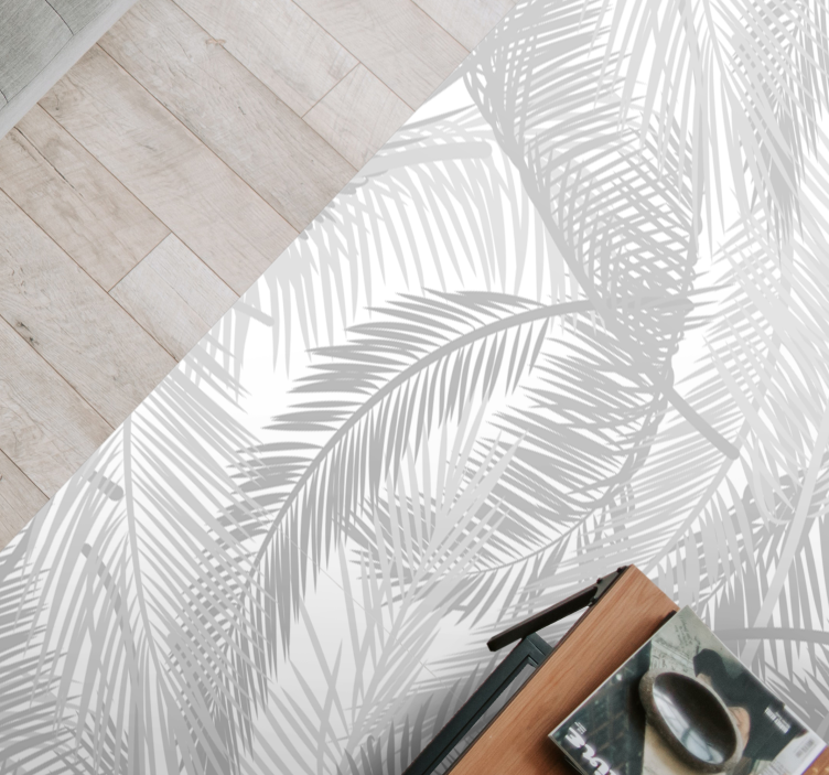 Stylish Palm Leaves nature vinyl rug - TenStickers