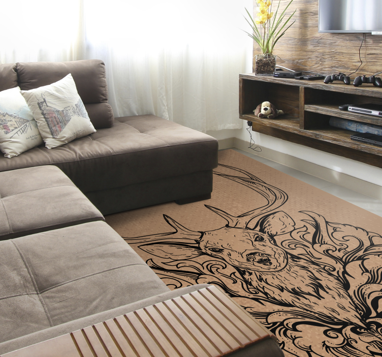 Stylish stag design animal vinyl rug - TenStickers