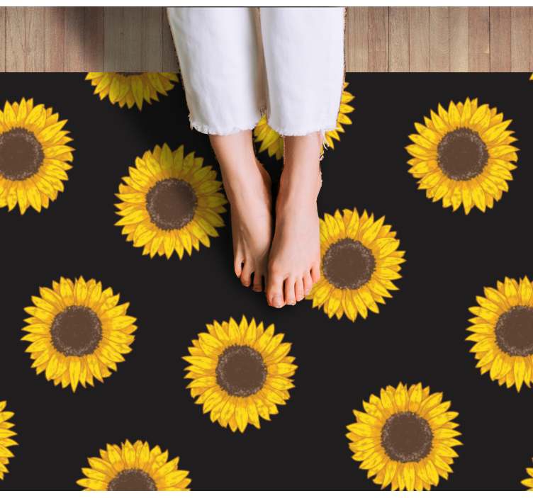 Sunflower Pattern floral vinyl rug - TenStickers