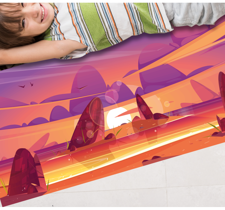 Sunset dessert views nature vinyl rug - TenStickers