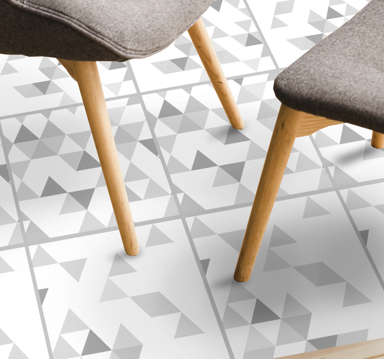 Triangular grey motifs geometric vinyl rug - TenStickers