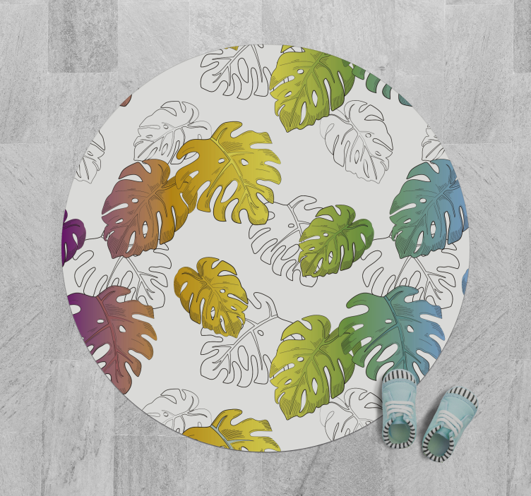 Tropical Monstera Delight floral rug - TenStickers