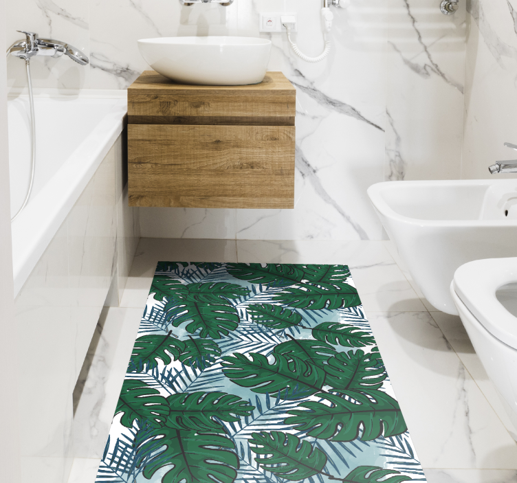 Tropical Monstera Pattern floral rug - TenStickers