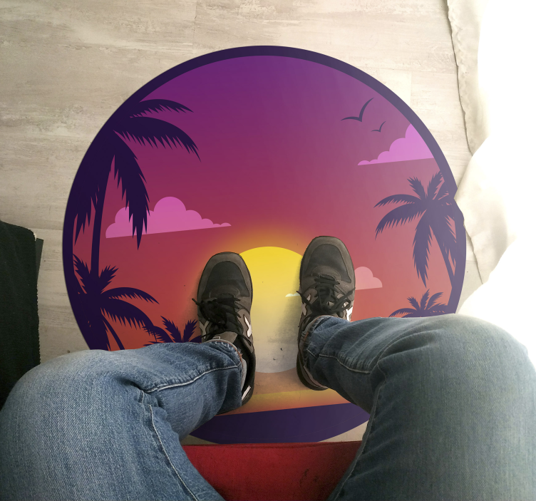 Tropical Sunset Scenery nature vinyl rug - TenStickers