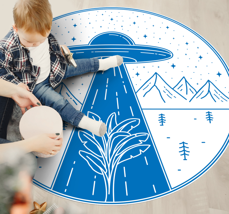 UFO Adventure kids vinyl rug - TenStickers