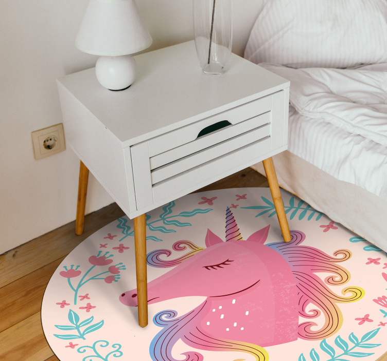 Unicorn Fairytale custom vinyl rug - TenStickers