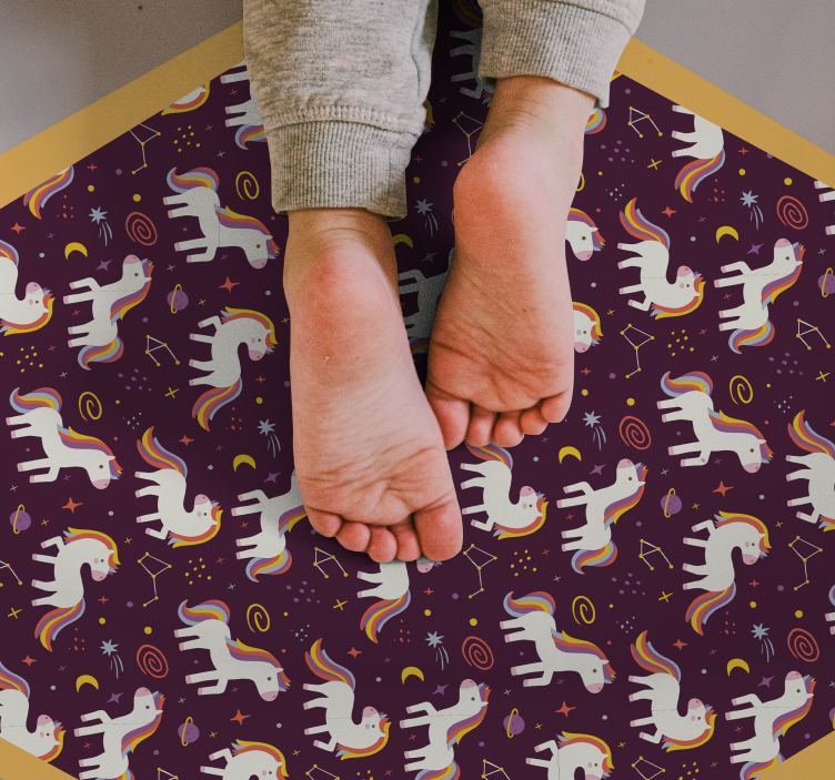 Unicorn Playzone kids vinyl rug - TenStickers