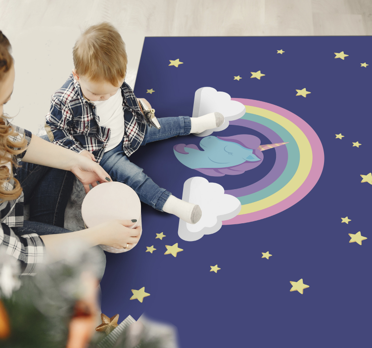 Unicorn Rainbow Graphic kids vinyl rug - TenStickers