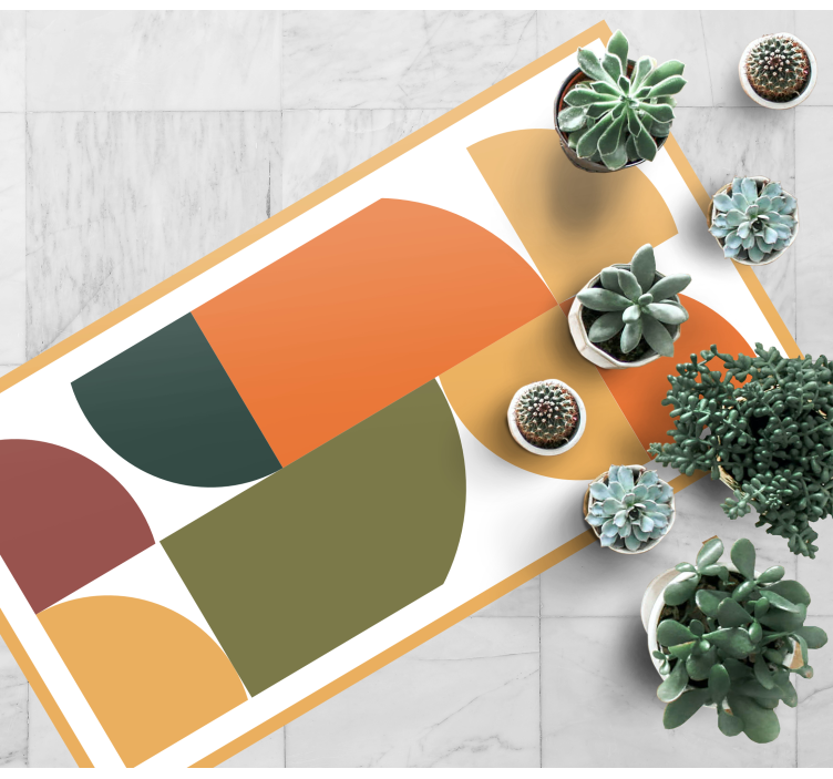 Vibrant Geometric Figures modern vinyl rug - TenStickers
