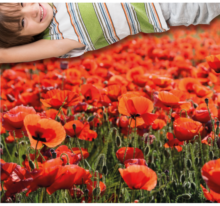 Vibrant Red Poppies floral vinyl rug - TenStickers