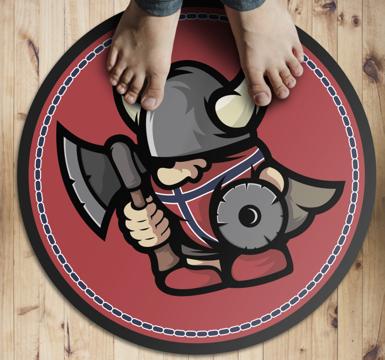 Viking Warrior Emblem kids vinyl rug - TenStickers