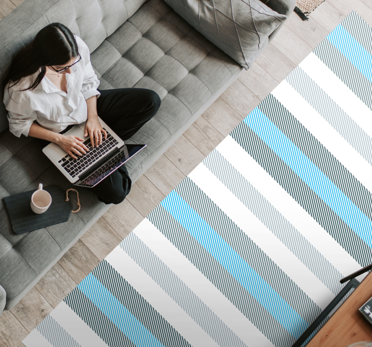 Vinyl rug striped navy blue tones  vinyl rug - TenStickers