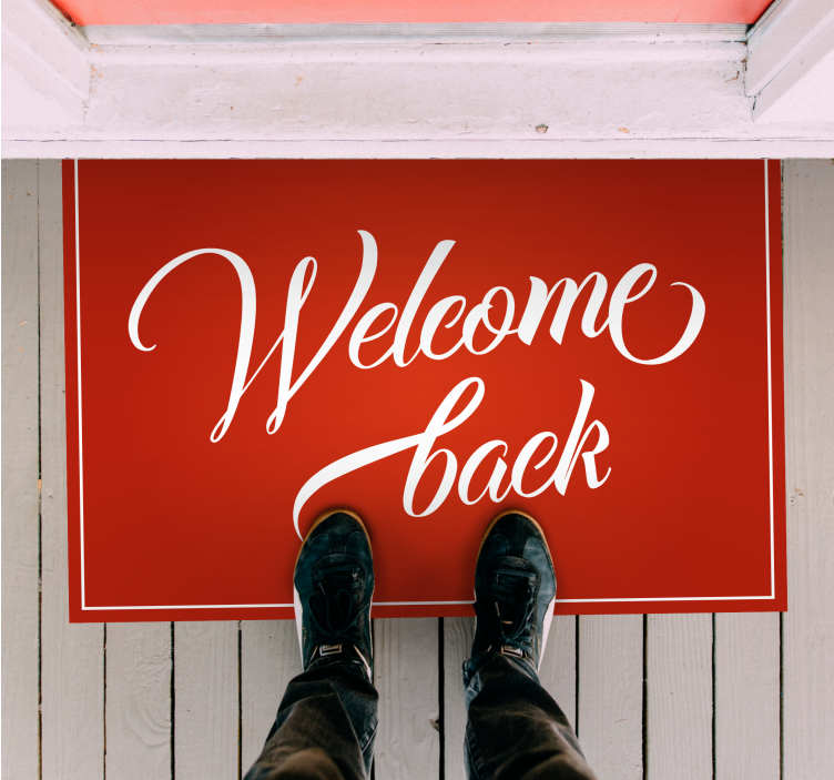 Warm Welcome Back Text custom rug - TenStickers