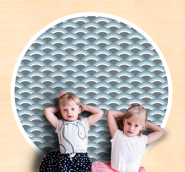 Wave Motif geometric vinyl rug - TenStickers