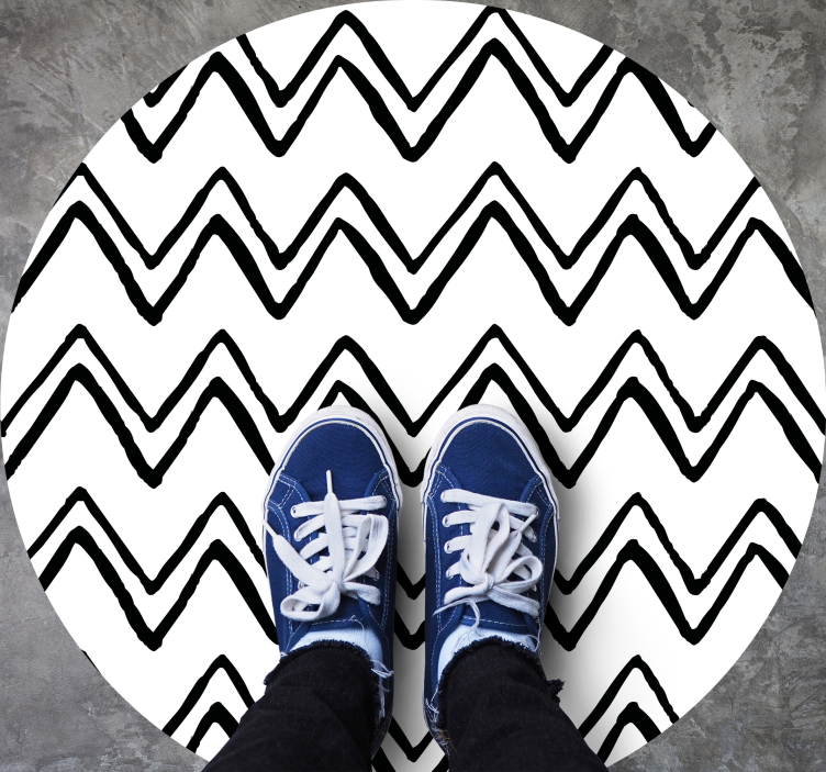 Wavy Stripe Pattern striped vinyl rug - TenStickers