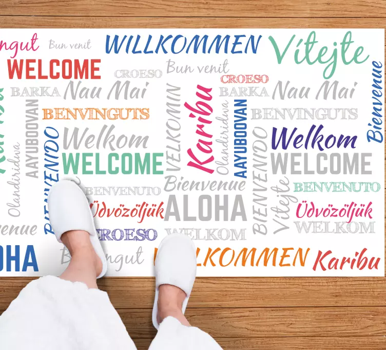 Welcome aloha karibu custom rug - TenStickers