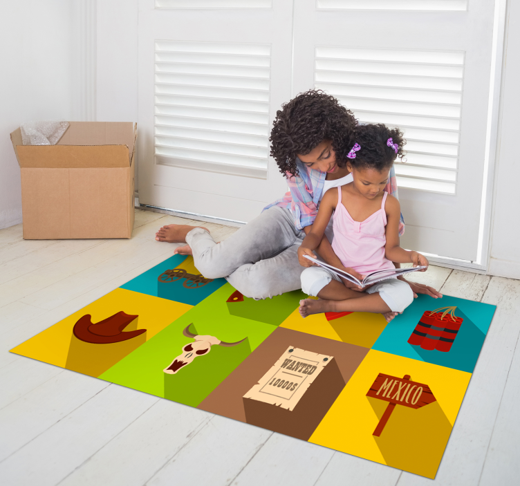 Western Adventure game vinyl rug - TenStickers