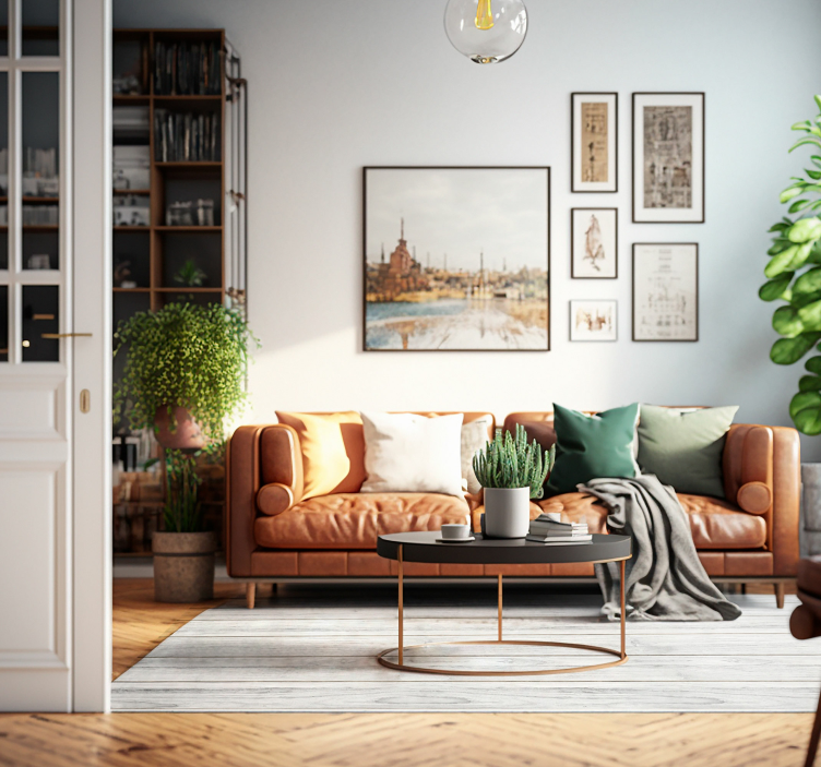 White wood style vinyl carpet - TenStickers