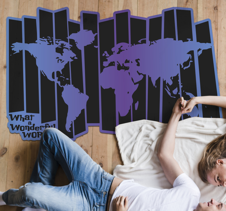 Wonderful World Vinyl world map vinyl rug - TenStickers