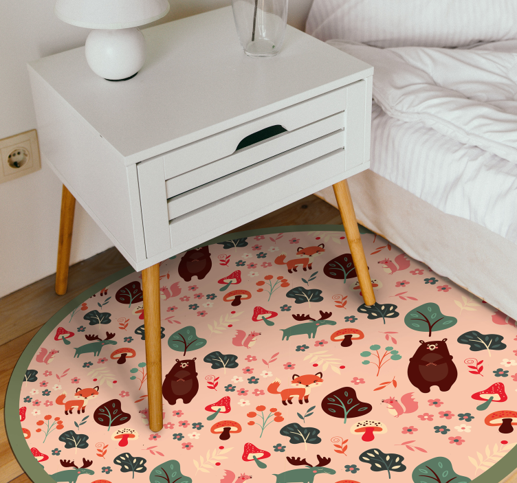Woodland Creatures kids vinyl rug - TenStickers