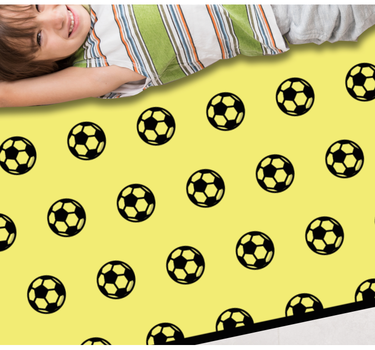 Yellow Soccer Pattern game vinyl rug - TenStickers