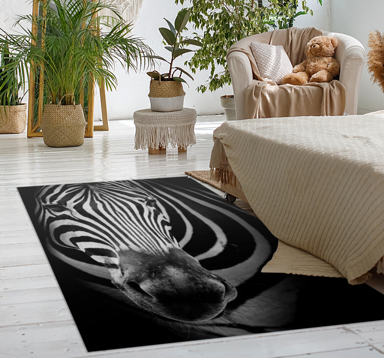 zebra stripes print animal vinyl rug - TenStickers