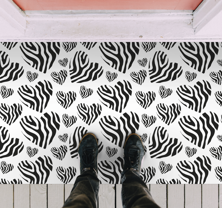 Zebra Stripes Pattern animal print vinyl rug - TenStickers