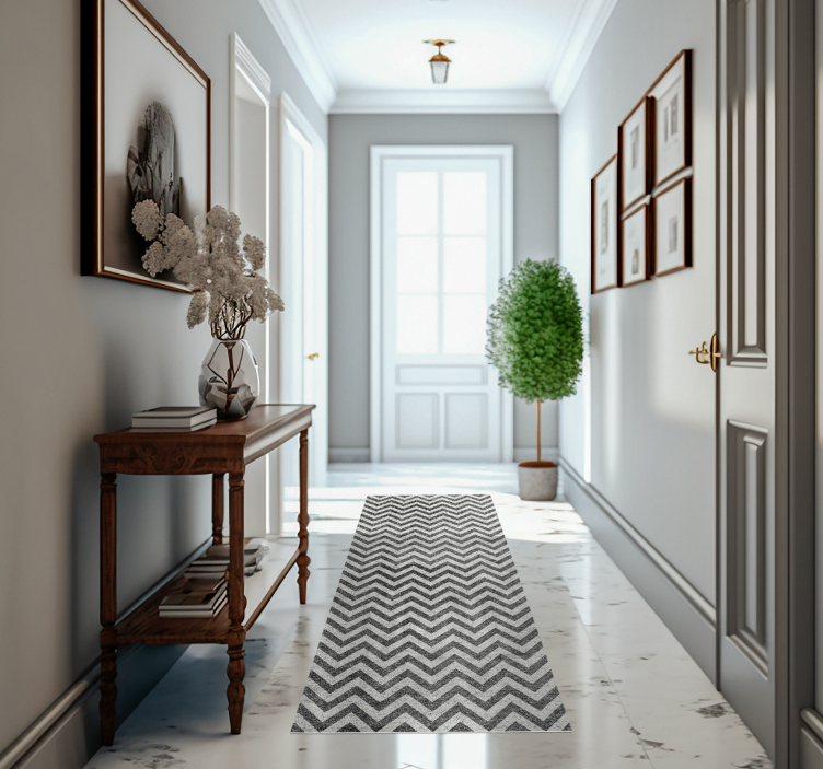 Zig zag pattern geometric hallway rugs - TenStickers