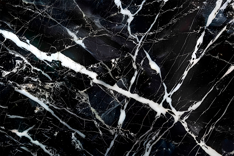 White shades marble  black vinyl rug - TenStickers