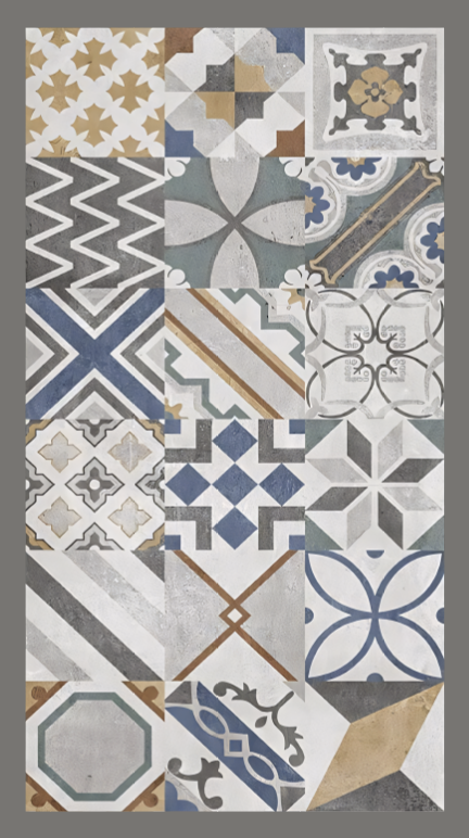 Cement Tiles kitchen vinyl rug - TenStickers