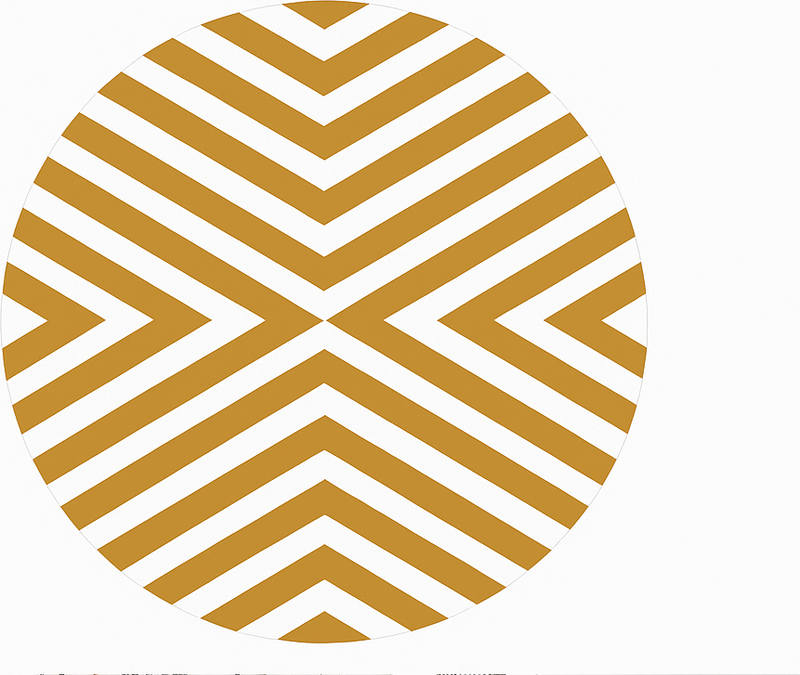 Mustard Chevron Pattern dining room vinyl rug - TenStickers