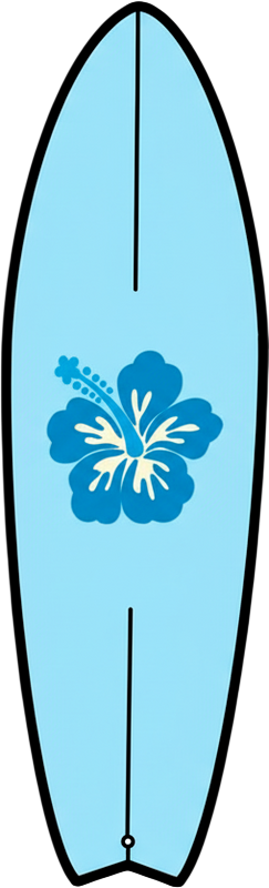 Nature vinyl rug hawaiian flower surfboard design - TenStickers