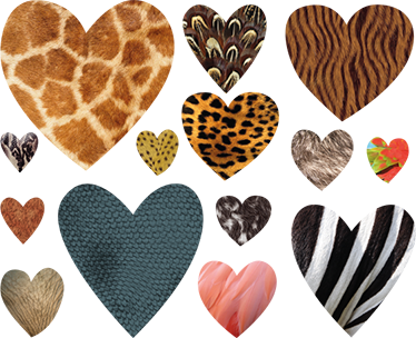 Animal vinyl rug in heart animal print - TenStickers