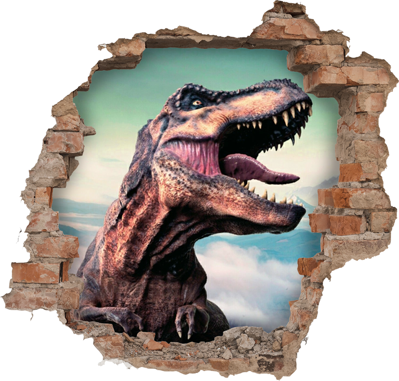 Animal vinyl rug featuring realistic 3d t-rex - TenStickers