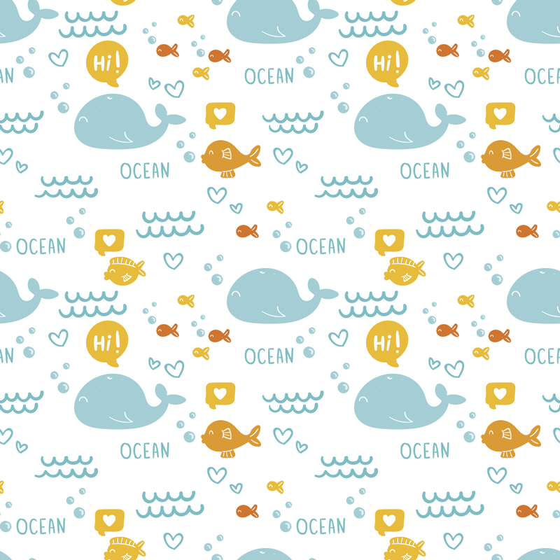 Animal vinyl rug in vibrant and cheerful ocean style - TenStickers