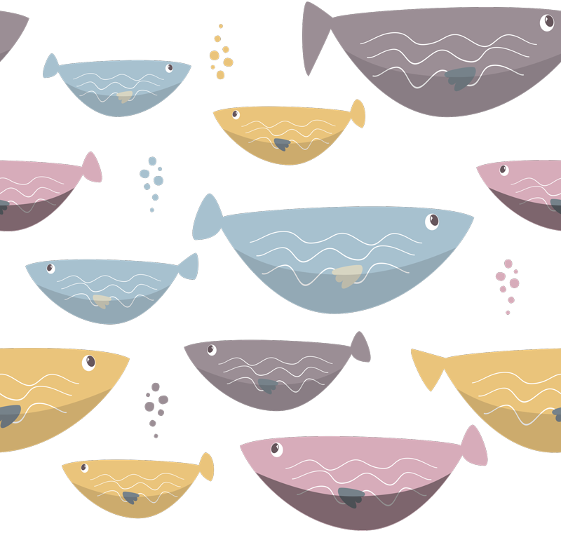 Animal vinyl rug colorful fish for kids - TenStickers