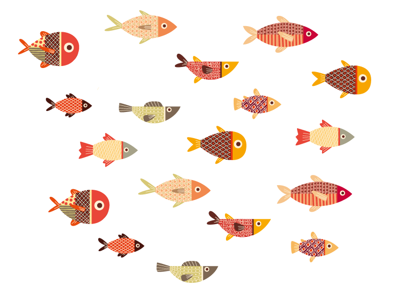 Round colorful fish animal vinyl rug - TenStickers