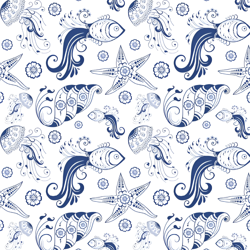 Animal vinyl rug ornamental sea life - TenStickers