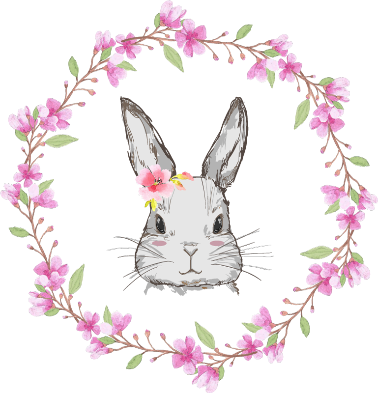 Animal vinyl rug wild africa bunny girl design - TenStickers