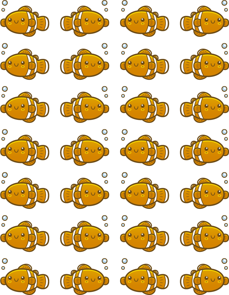 Clown fish pattern animal vinyl rug - TenStickers