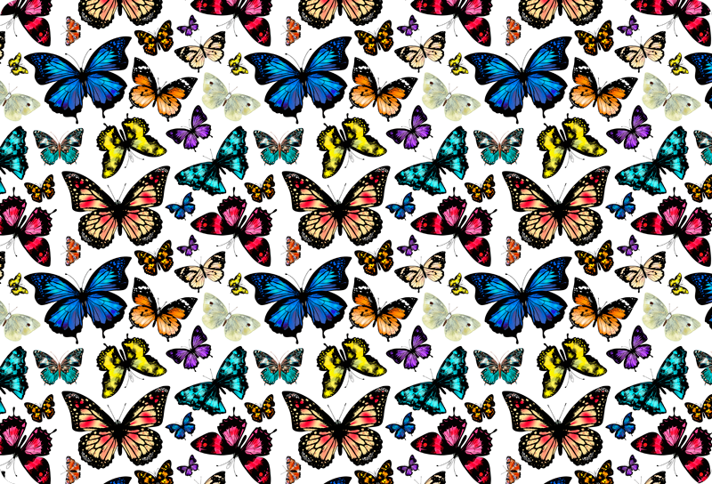 Beautiful colorful butterflies animal vinyl rug - TenStickers