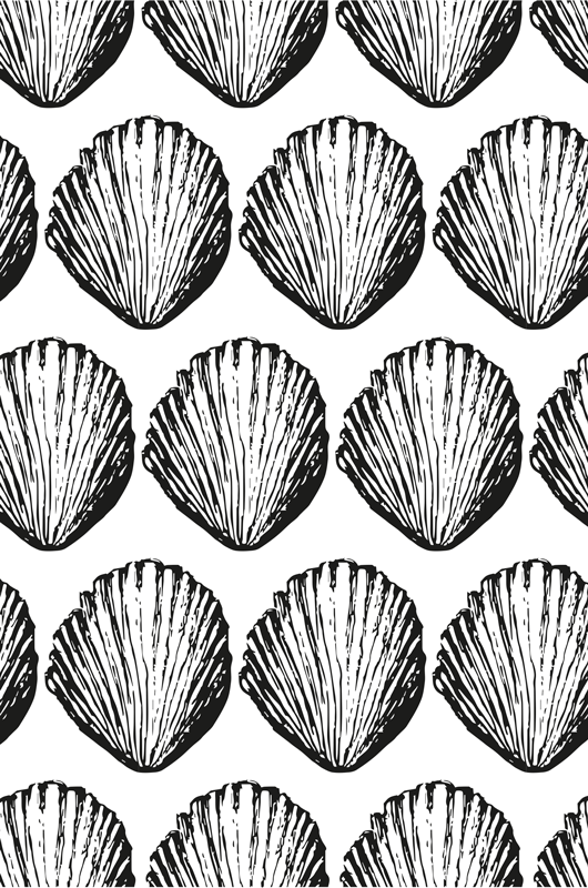 Animal vinyl rug with retro seashell design - TenStickers