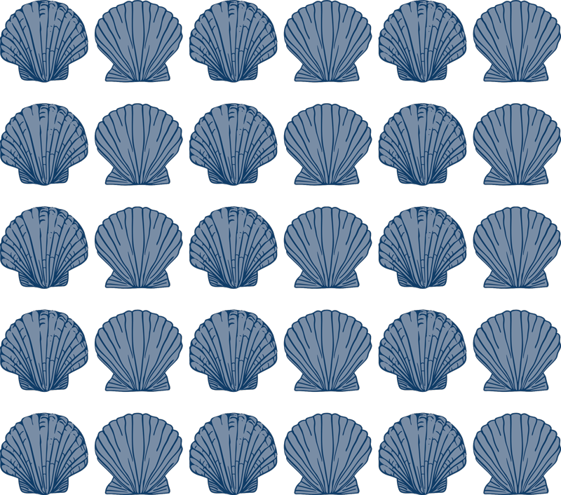 Animal vinyl rug in seashell blue tones - TenStickers